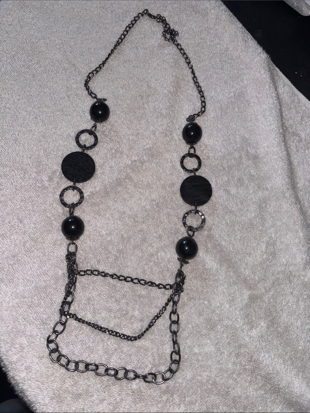 Black Multi-Chain Statement Necklace - Women Jewelry